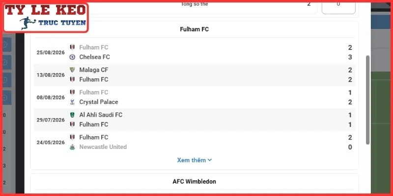 Soi kèo Fulham vs AFC Wimbledon (02:00 28/8 | Cúp Liên Đoàn Anh) 2 Phong độ Fulham